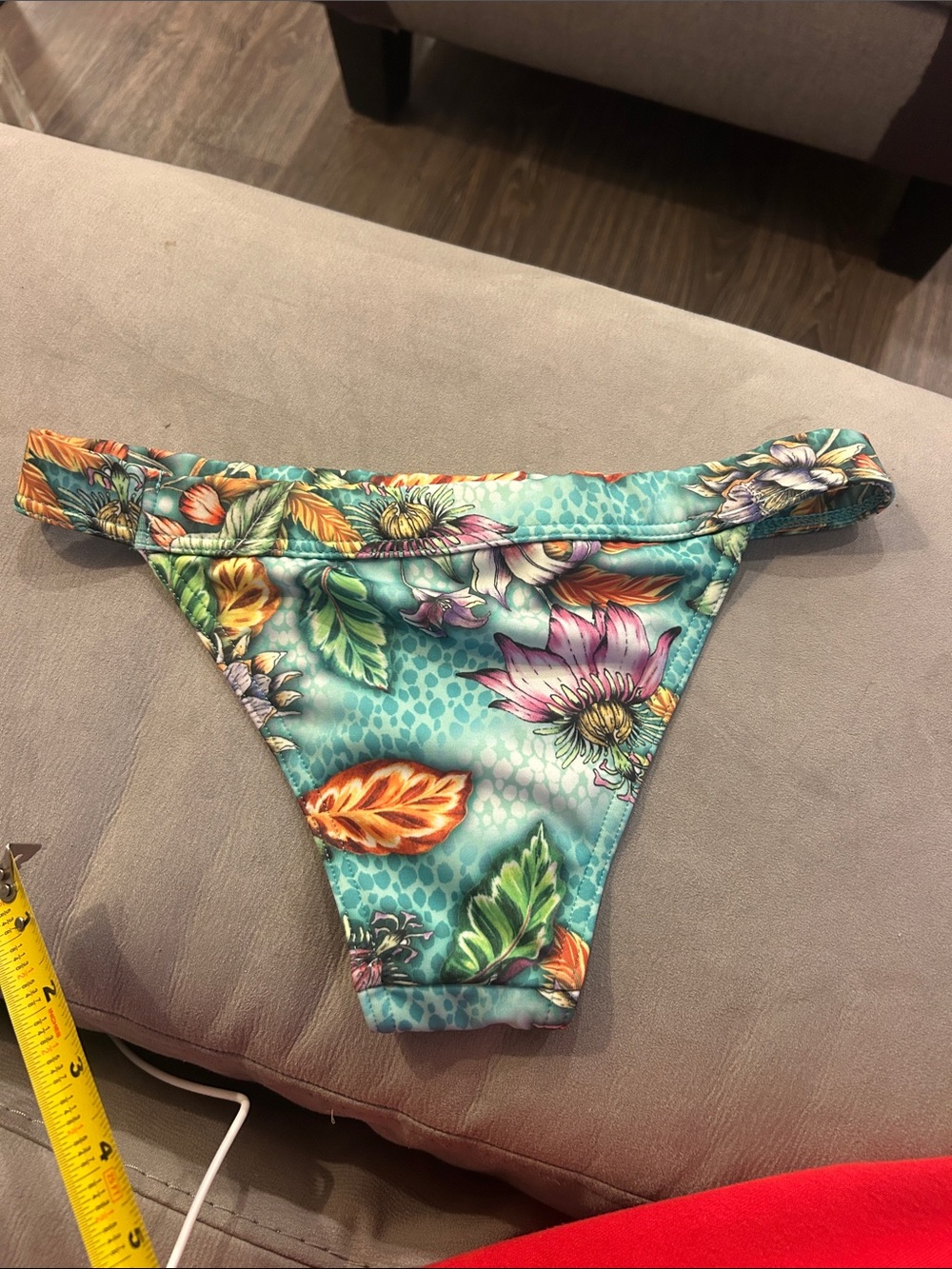 Floral Teal Bikini Bottom UK8/ US4/ Eu36 - Picture 2 of 6